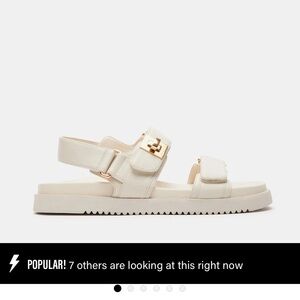 Steve Madden Cream Sandals with Gold Buckle